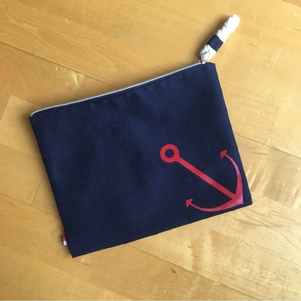 Tommy Hilfiger Anchor Travel, Make-Up Pouch, Navy Blue, Red